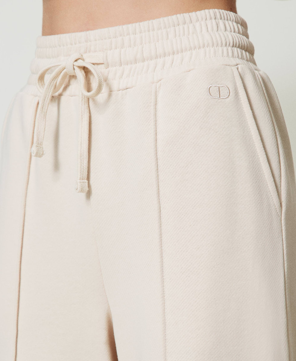 Pantal&oacute;n palazzo de felpa Blanco &laquo;Old White&raquo; Mujer 242TP2492_11748_04