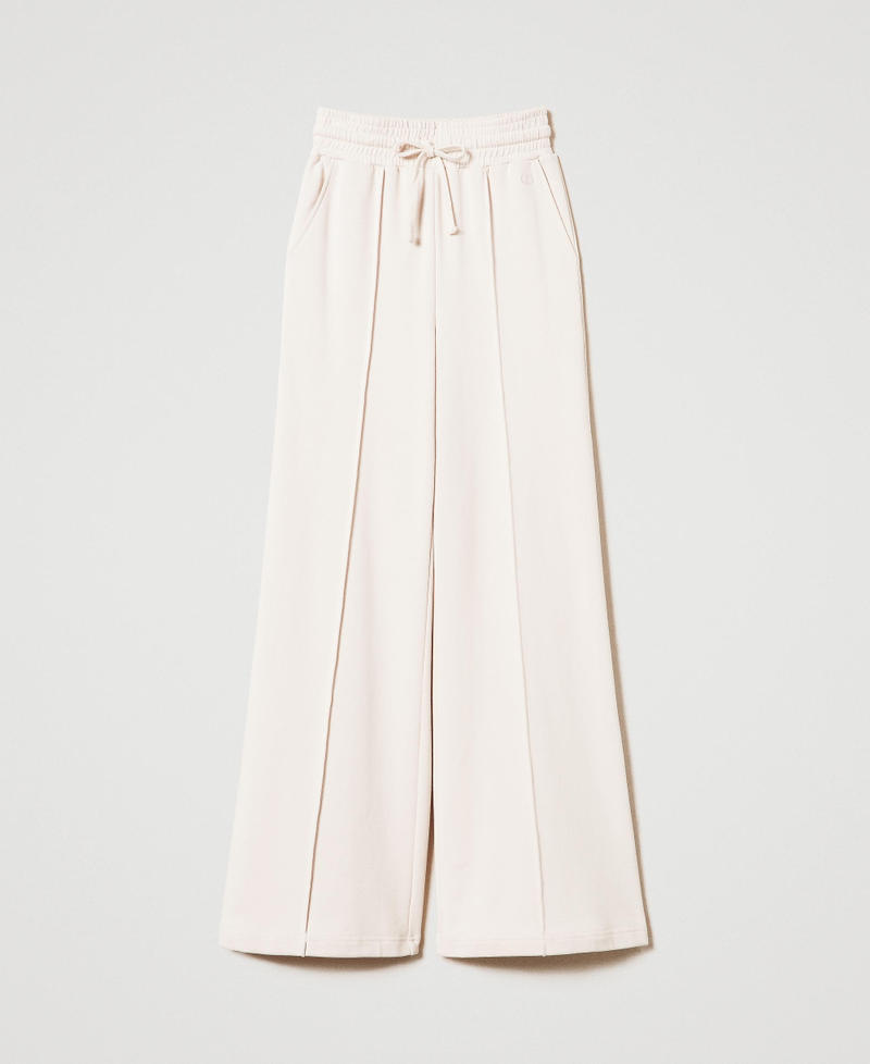 Plush fabric palazzo trousers