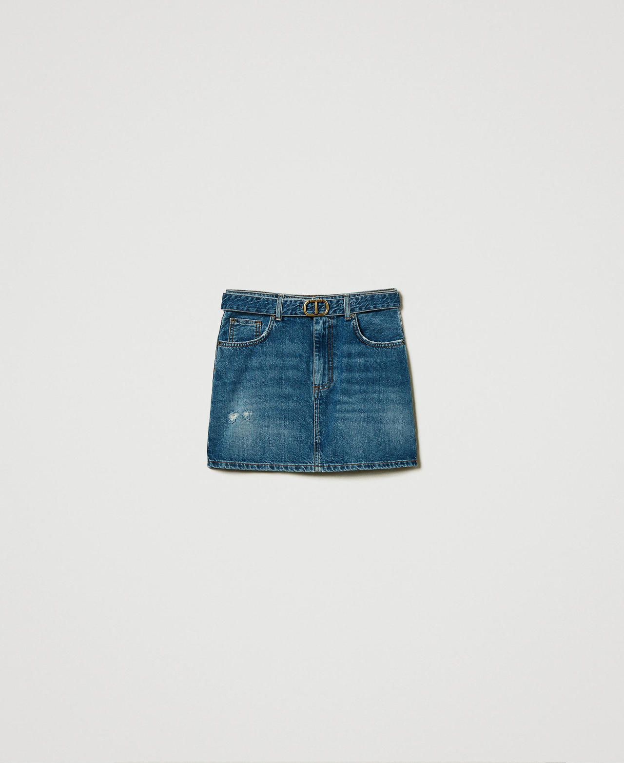 Scee by twin set Minigonna in jeans con cintura
