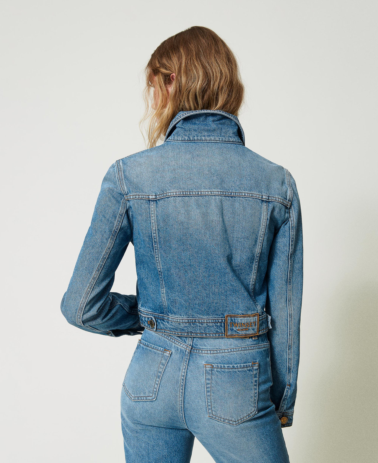Jeansjacke mit Taschen Frau Blau TWINSET Milano