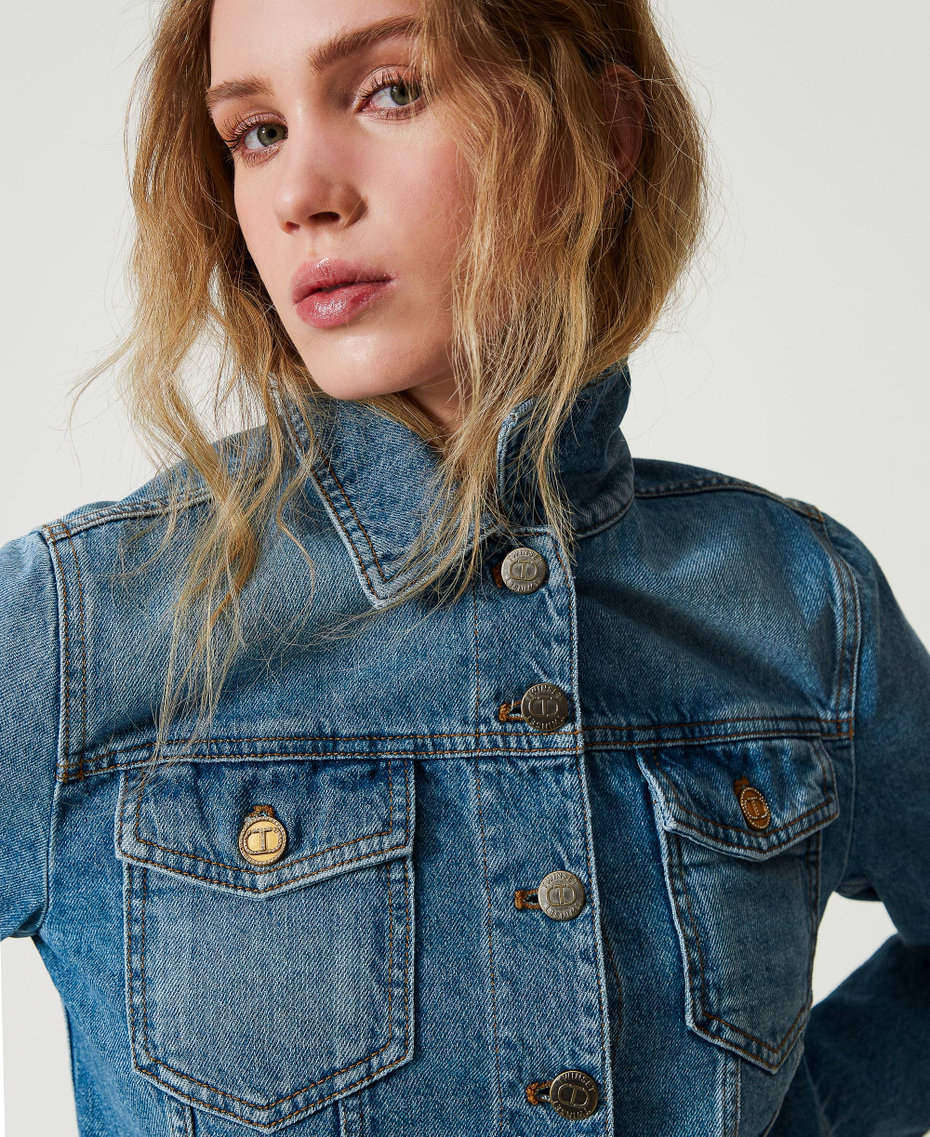 Denim jacket with pockets Denim Woman 242TP2562-05