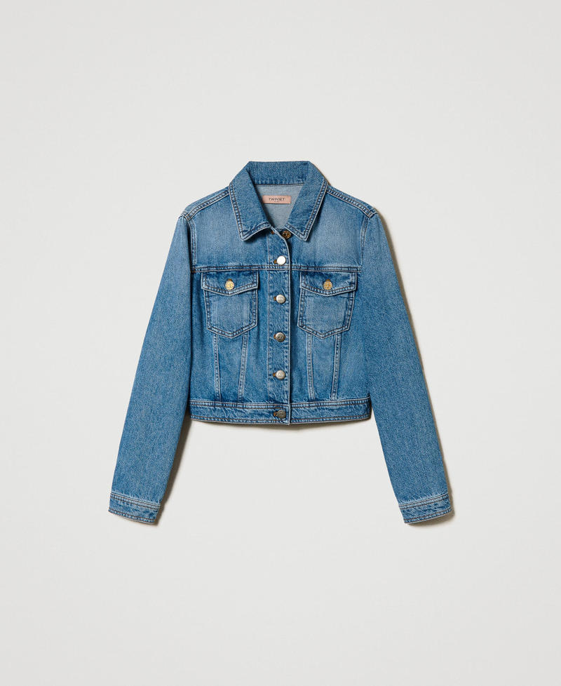 Denim jacket with pockets Denim Woman 242TP2562_00078_S0