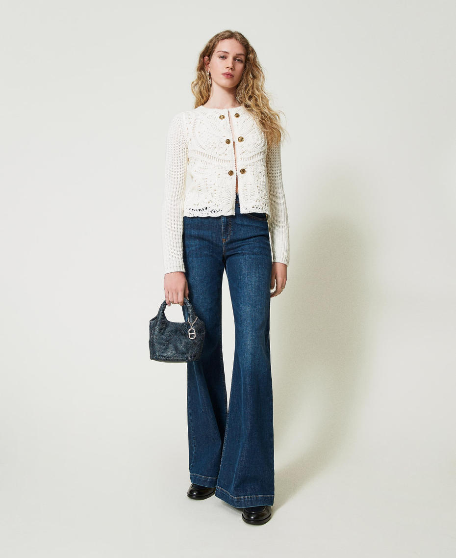 Wide leg jeans with five pockets "Mid Denim" Blue Woman 242TP2571_01611_T0