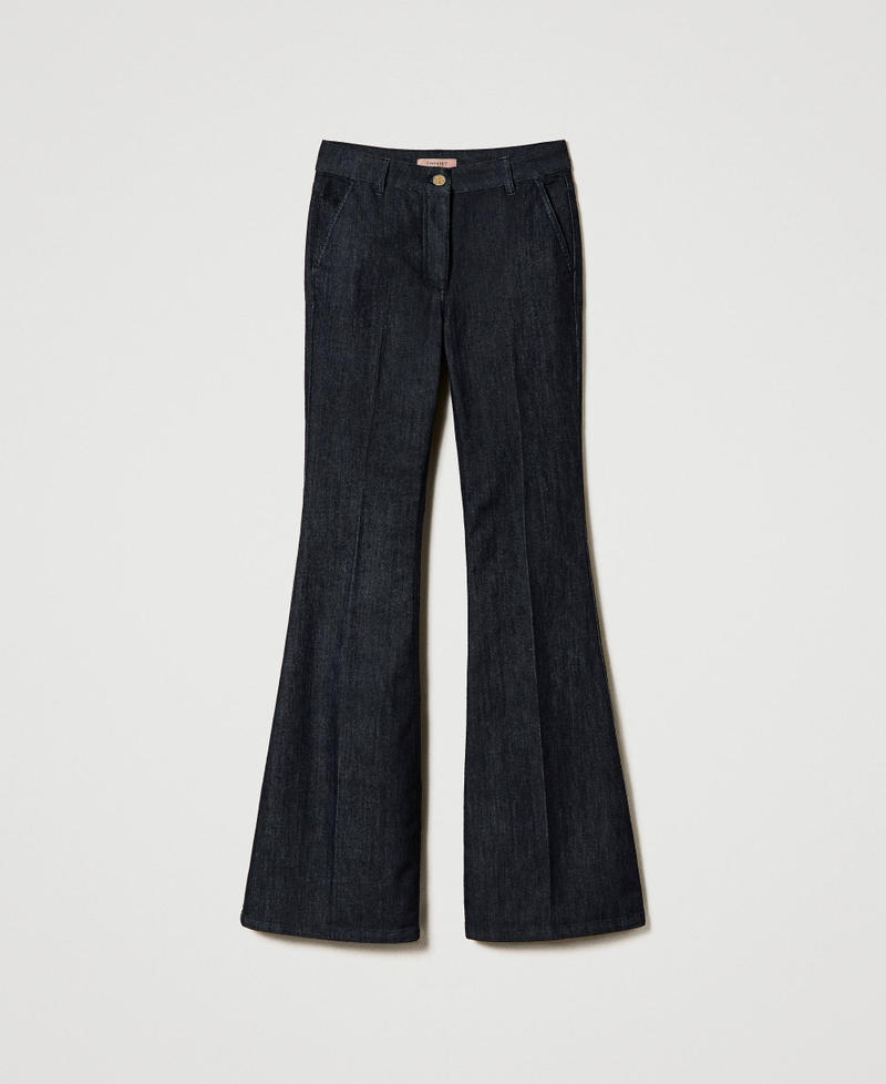 Flared jeans with permanent crease Dark Denim Woman 242TP2581_01313_S0