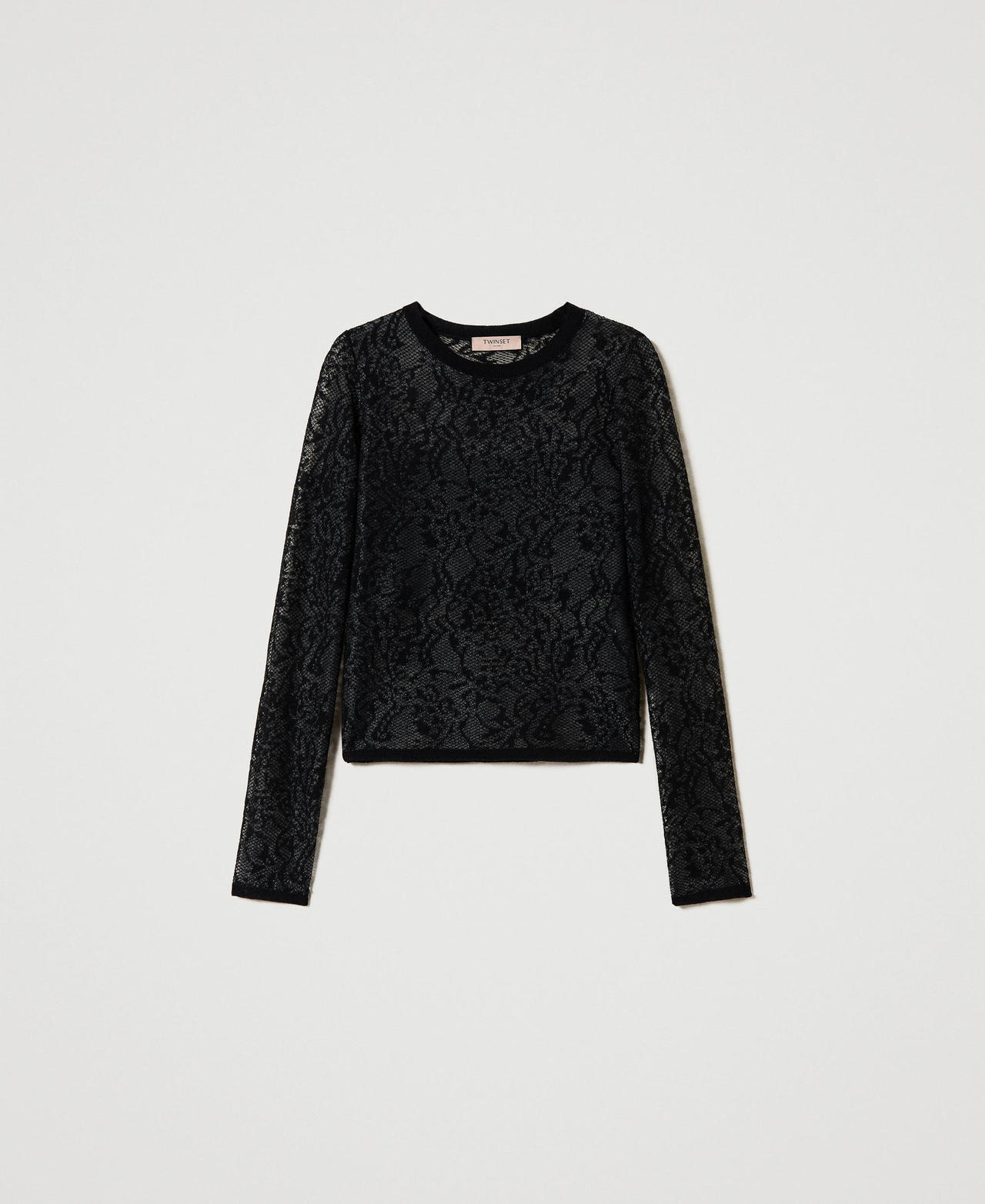 Scee by twin set Maglia jacquard effetto pizzo