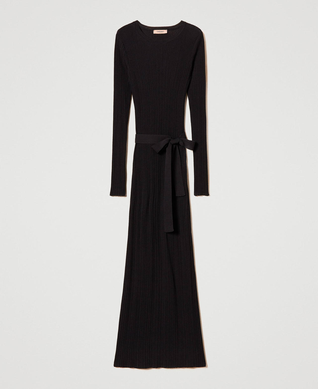 Scee by twin set Abito lungo in maglia a costine con cut-out