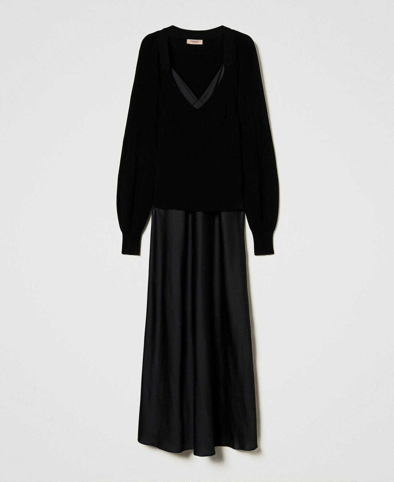 Scee by twin set Abito lungo sottoveste con maglia