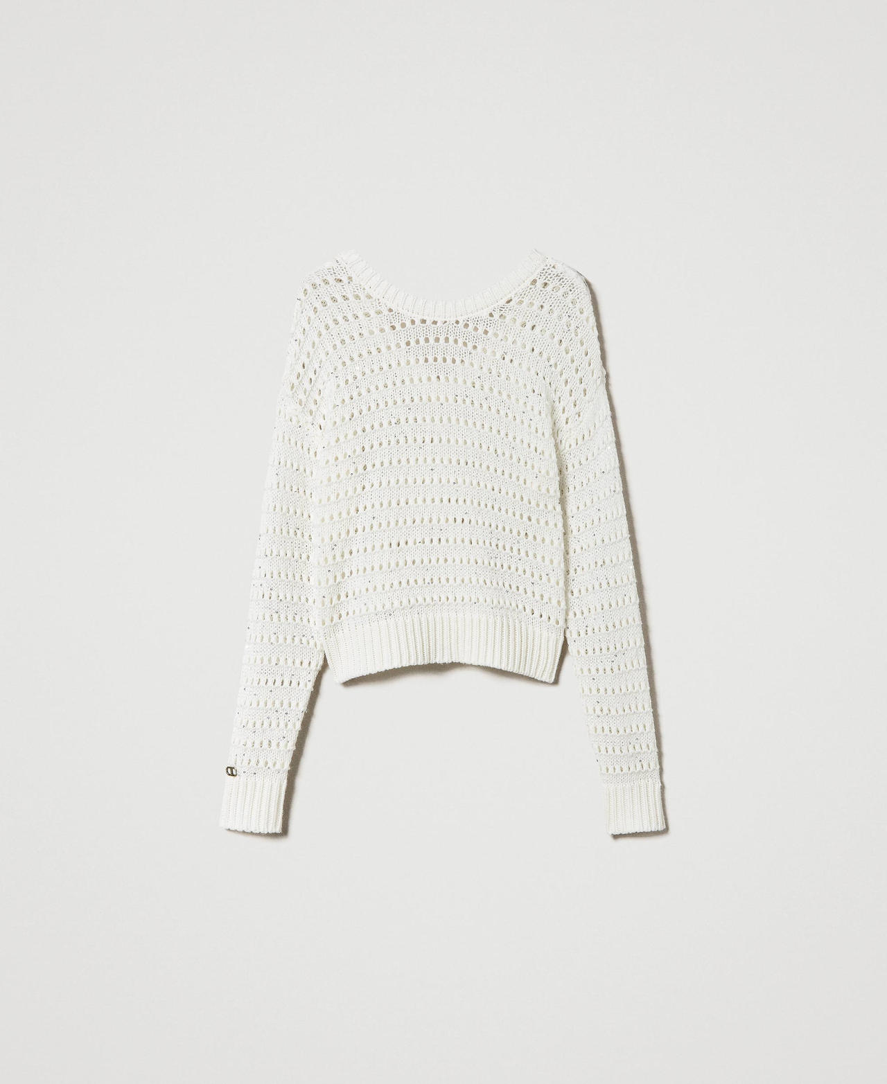 Scee by twin set Maglia traforata con paillettes
