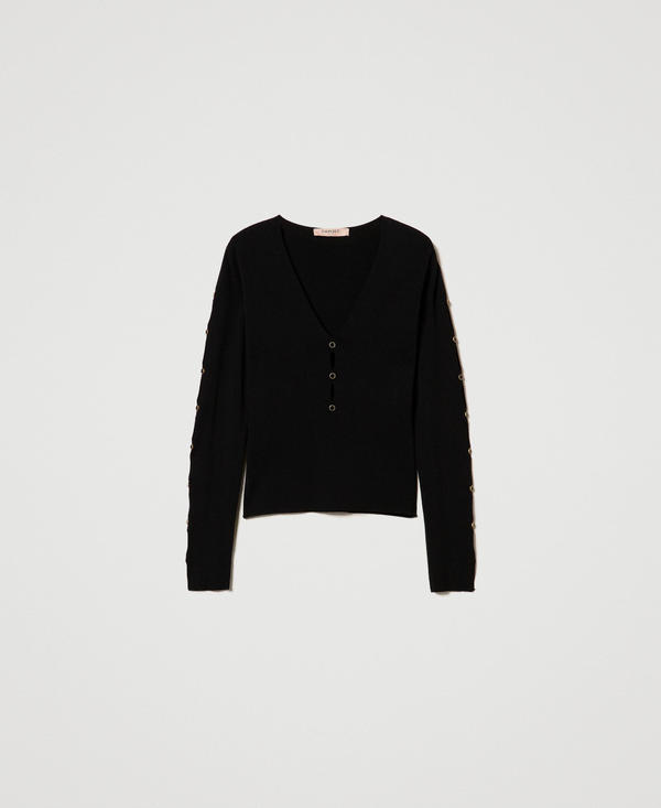 Pullover mit Cut-outs und Nieten