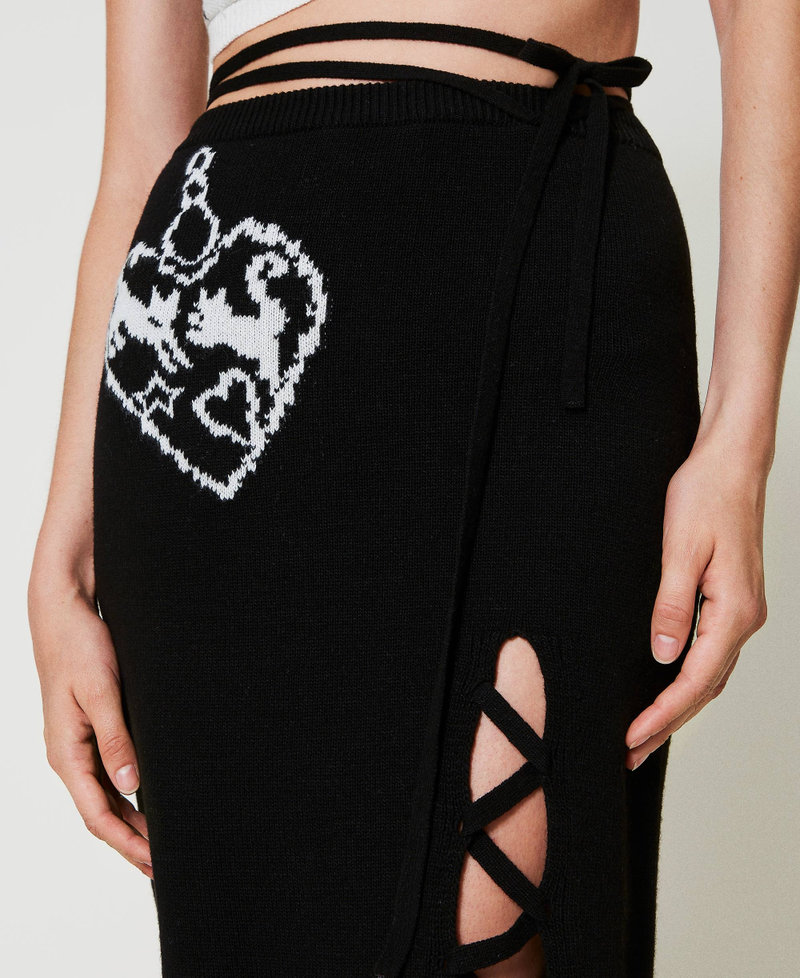 Treeblend yarn jacquard midi skirt