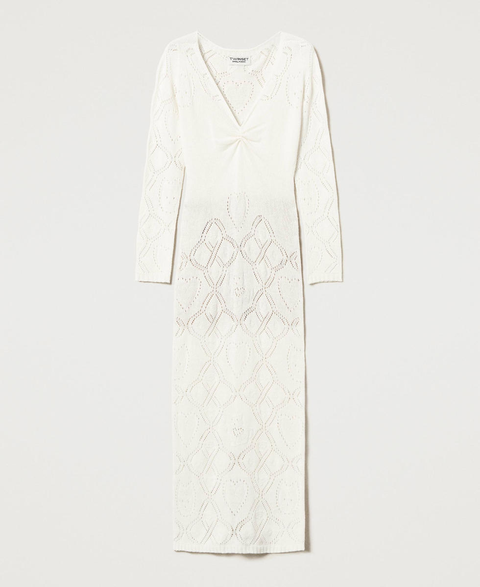 Robe longue sans coutures en fil Treeblend Blanc Neige Femme 242TP3451_00282_S0