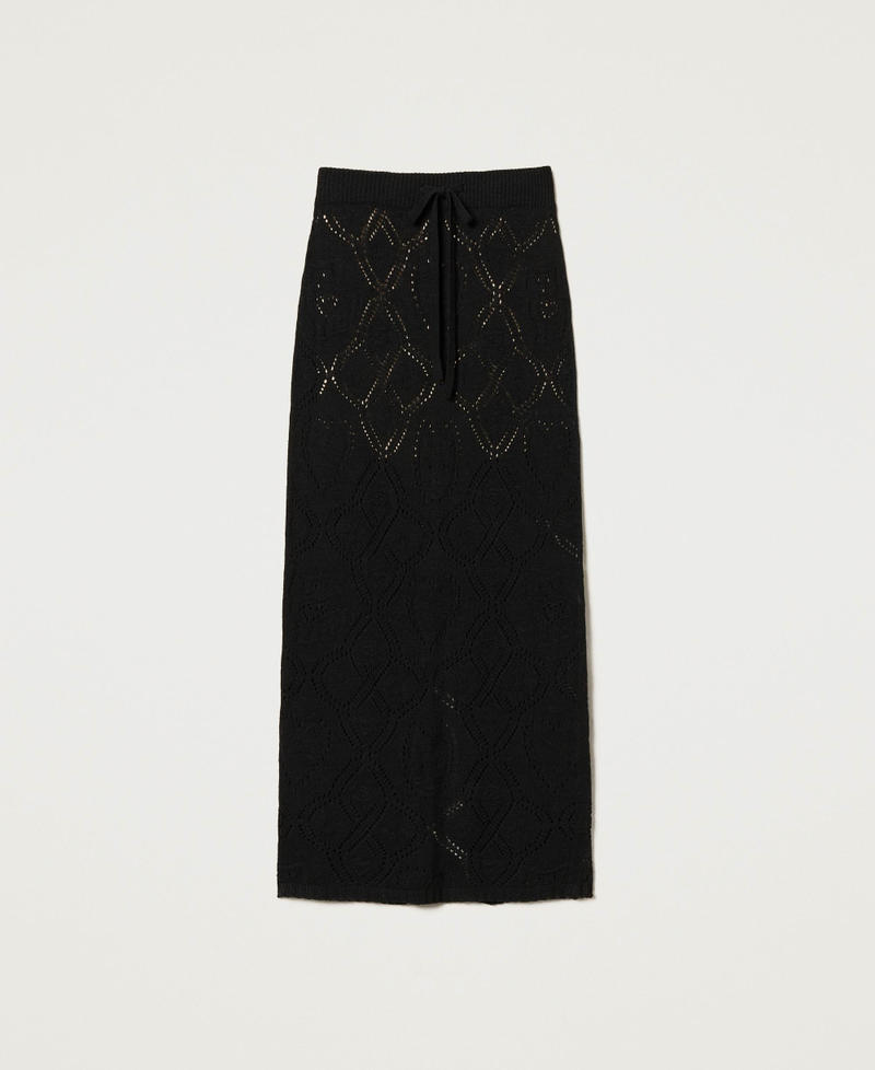 Treeblend yarn long seamless skirt Black Woman 242TP3453_00006_S0