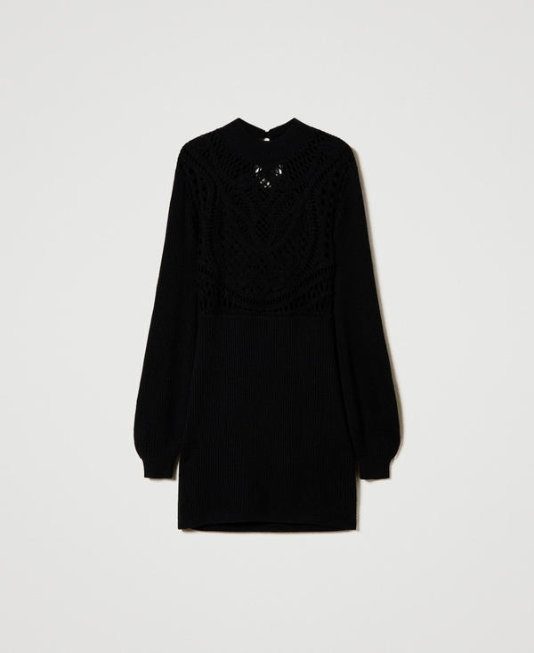 Short wool blend crochet dress