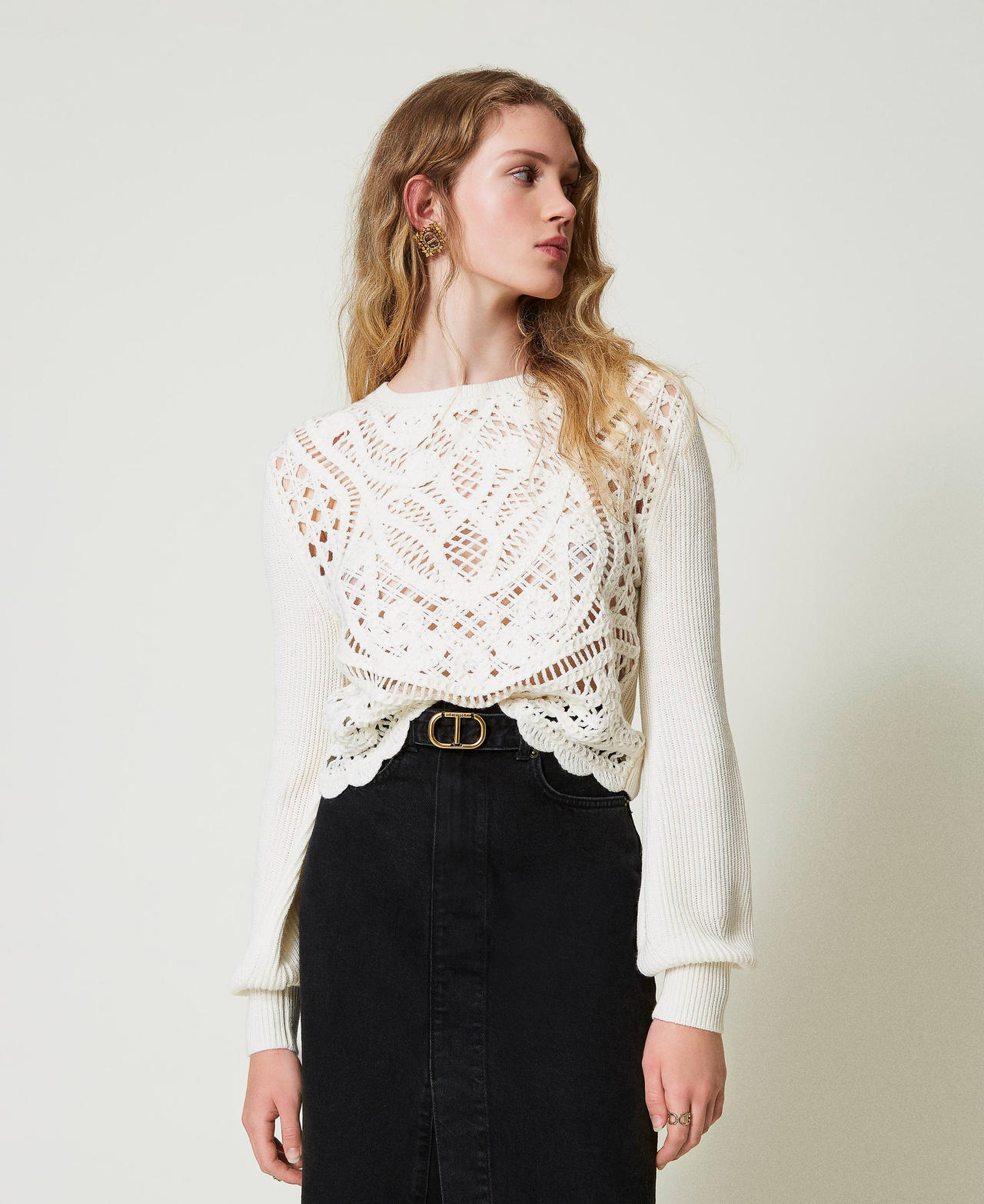 White crochet jumper store