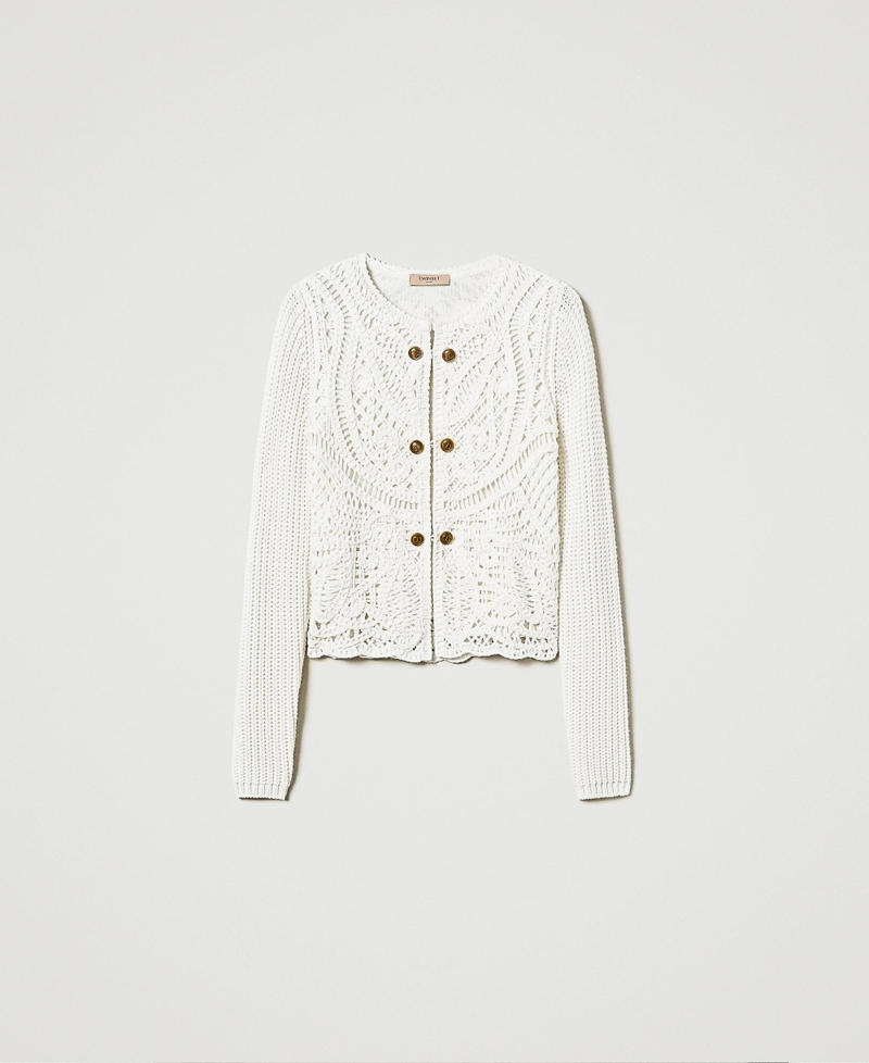 Wool blend crochet jacket