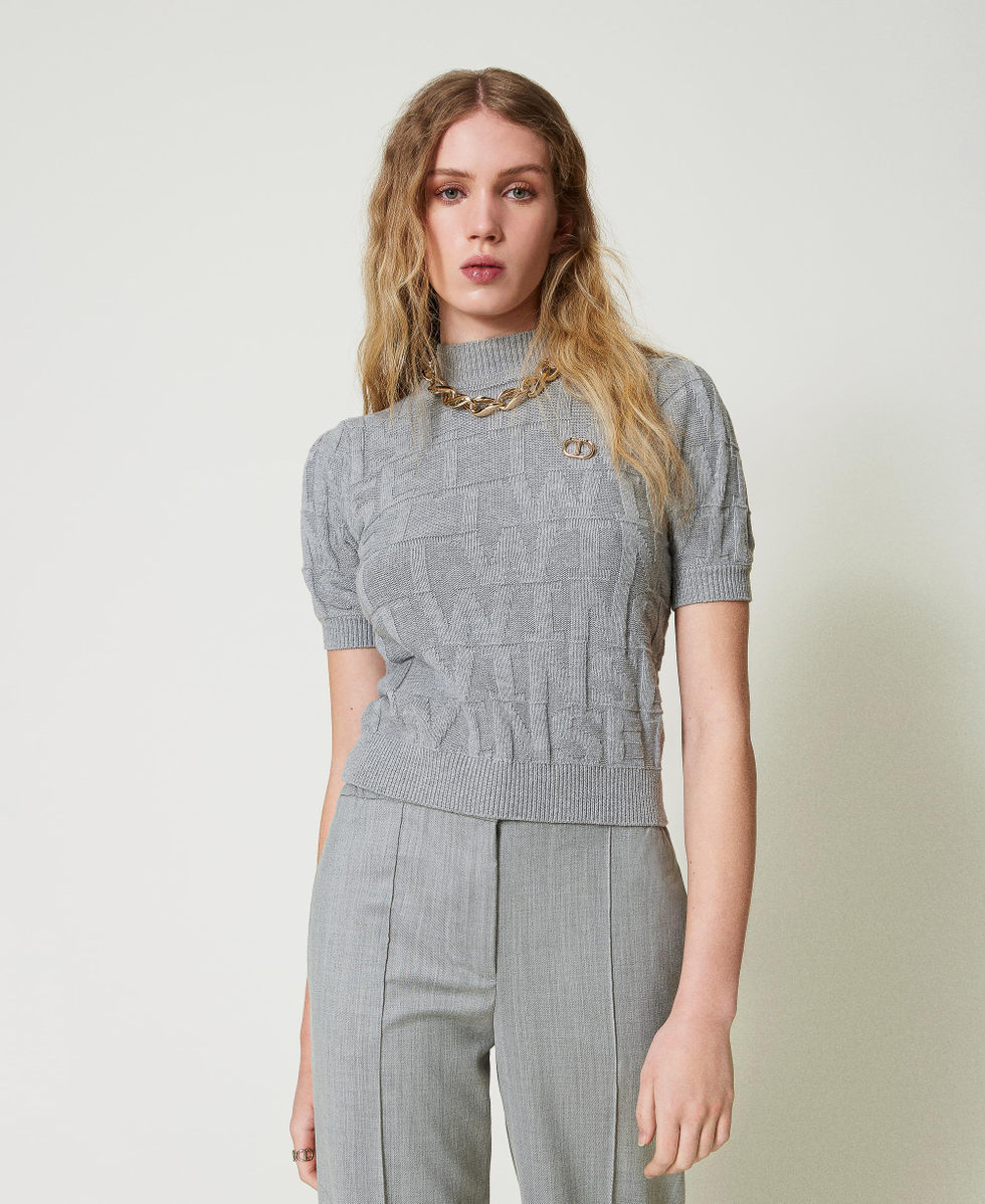 Pull en coton et cachemire avec logo