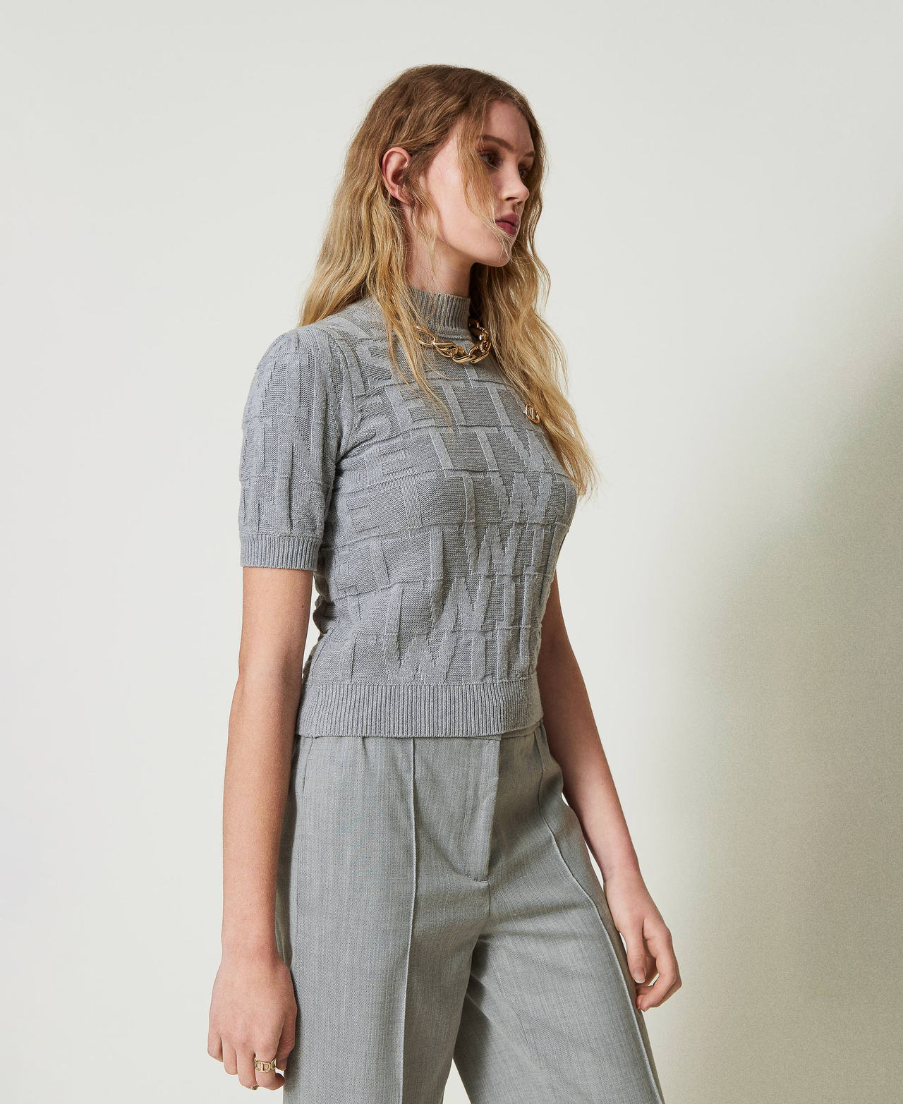 Cotton and cashmere jumper with logo