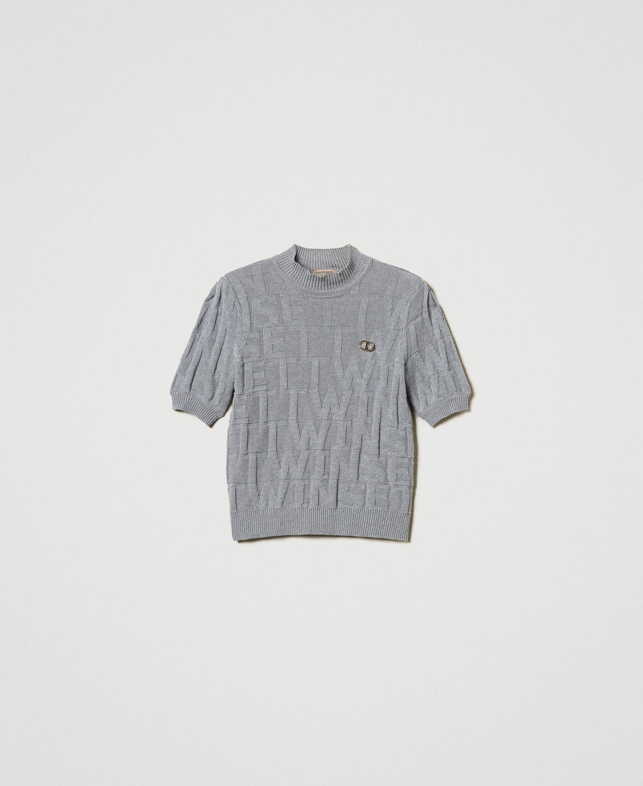 Scee by twin set Maglia in cotone e cashmere con logo