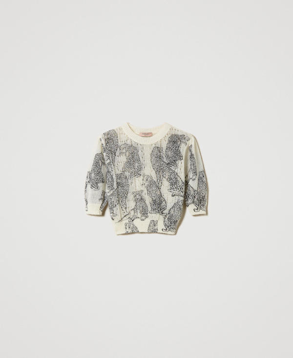 Wool and mohair blend cropped jumper