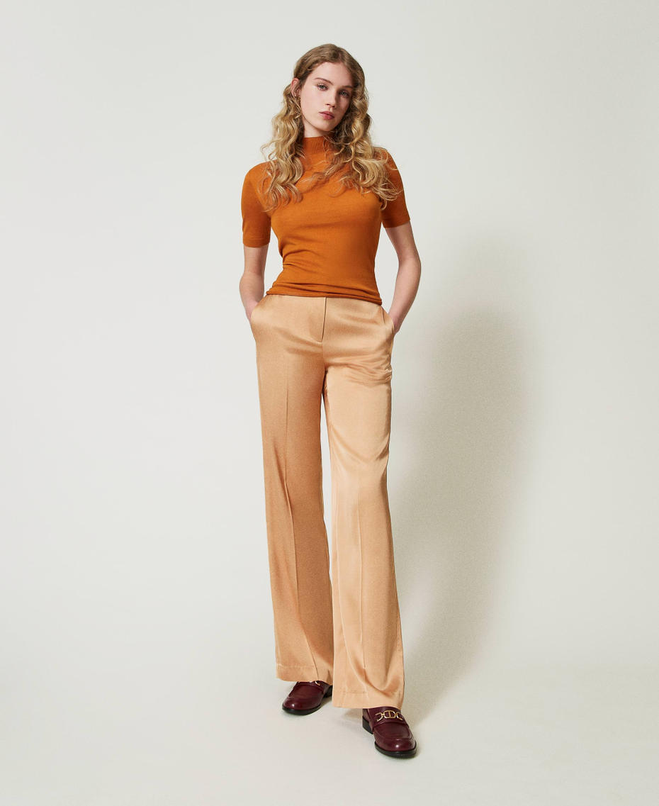 Silk and cashmere turtleneck jumper Tennè Orange Woman 242TP3682-0T