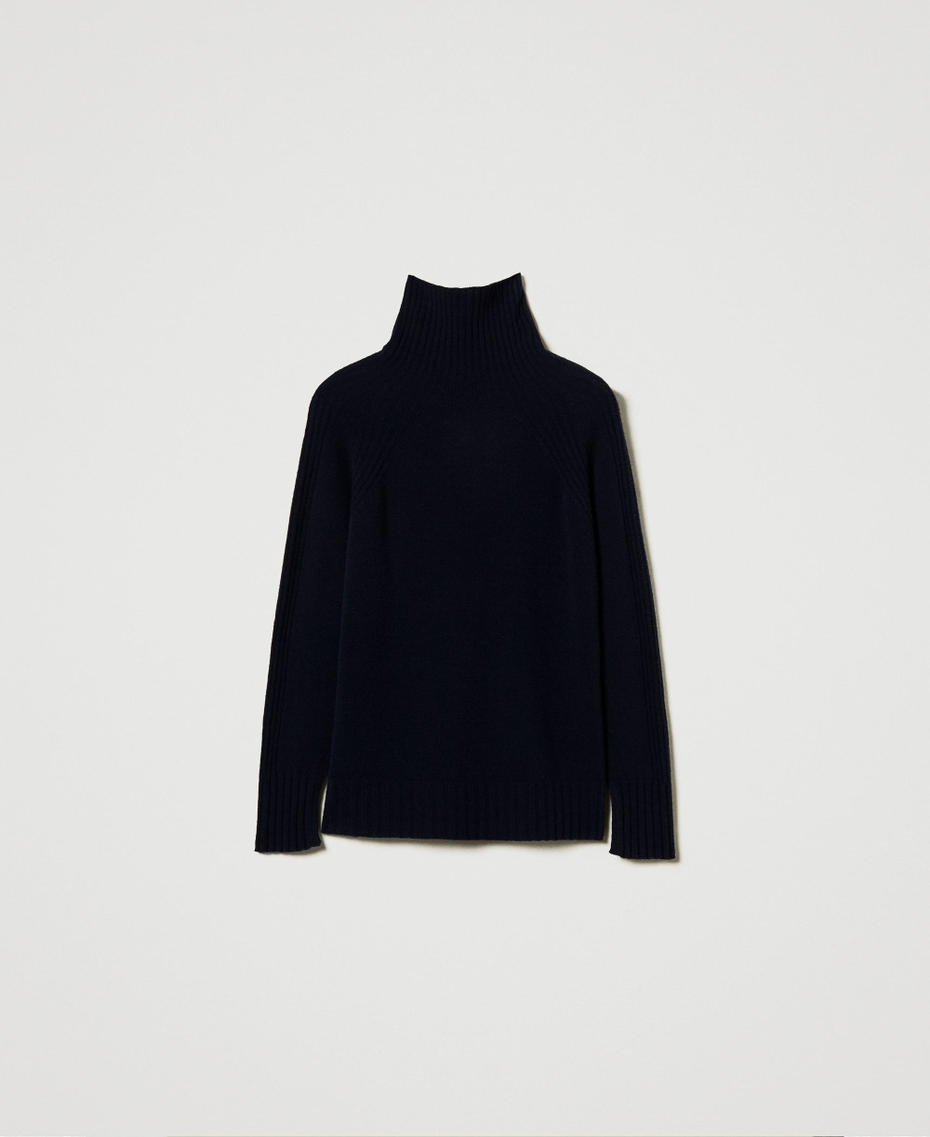 Wool and cashmere blend turtleneck jumper Indigo Woman 242TP3717_00384_S0