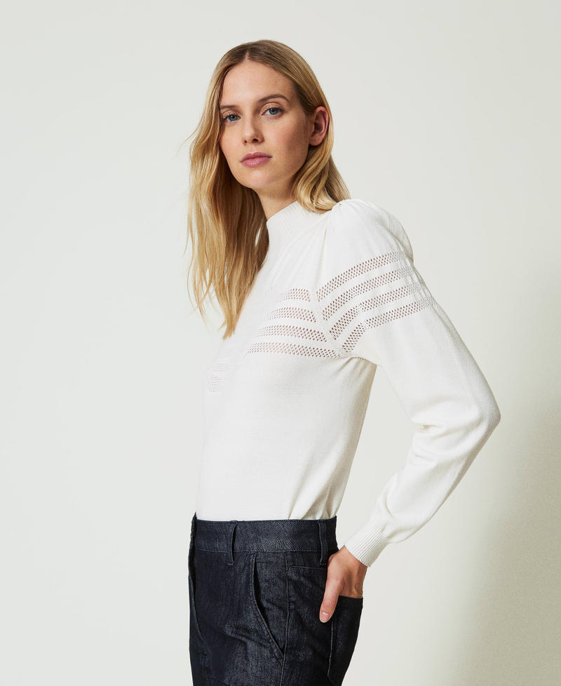 Turtleneck jumper with Oval T pattern