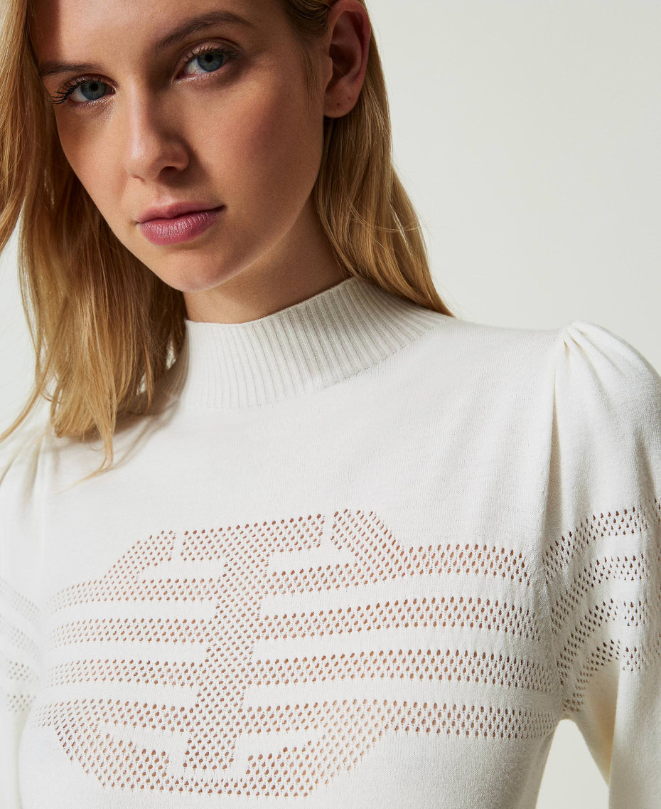 Turtleneck jumper with Oval T pattern