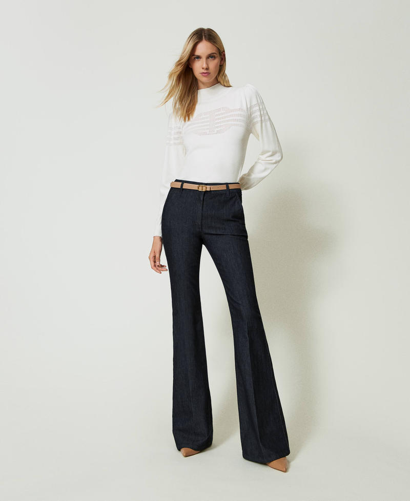 Turtleneck jumper with Oval T pattern