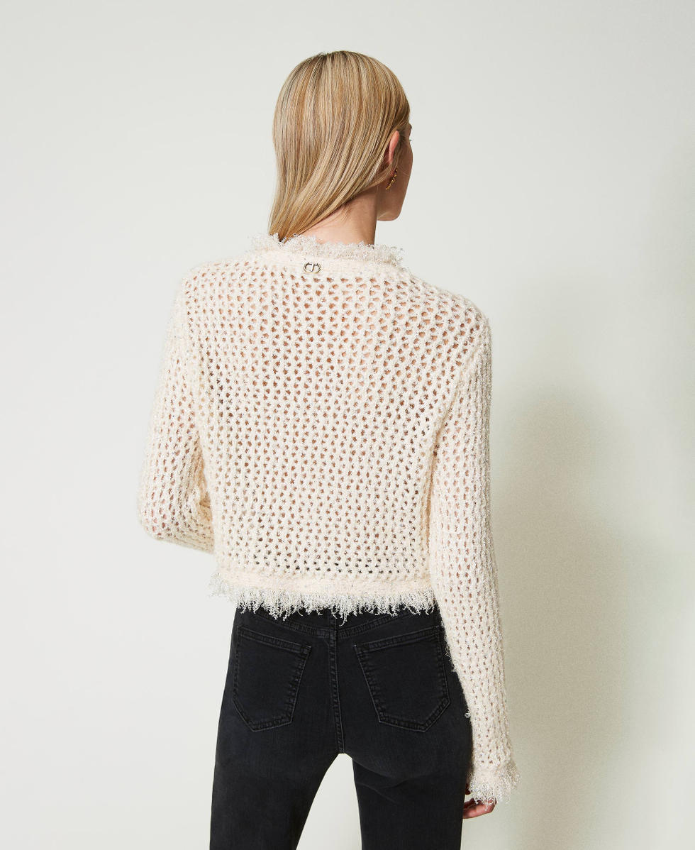 White mesh jumper top