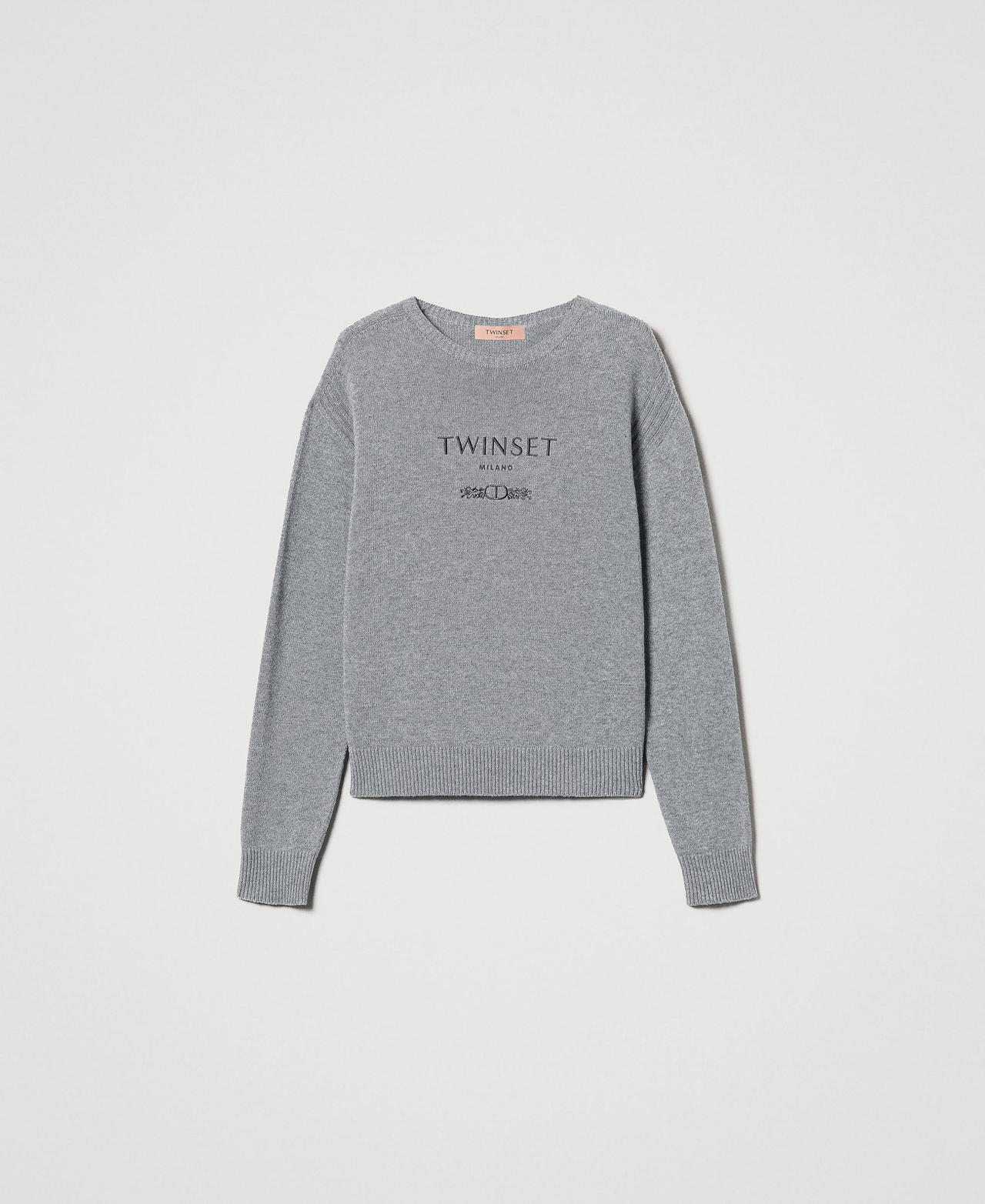 Scee by twin set Maglia in misto lana con logo ricamato