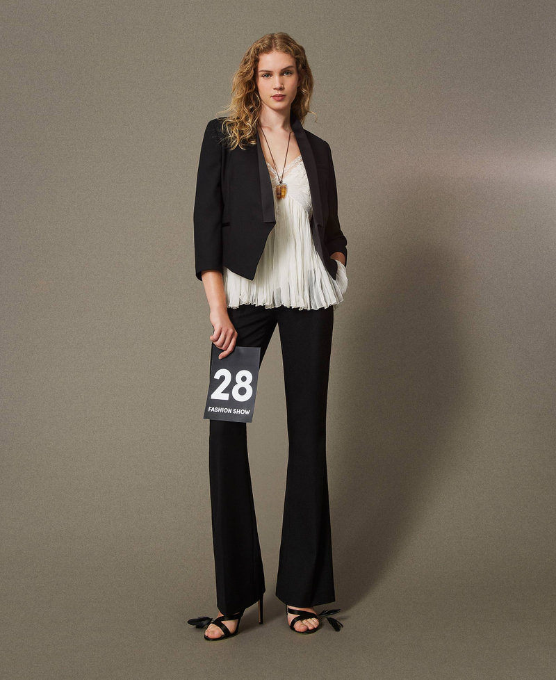 Wool blend serge blazer