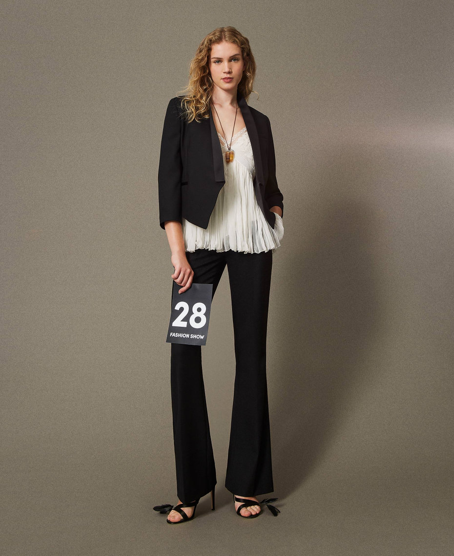 Wool blend serge blazer