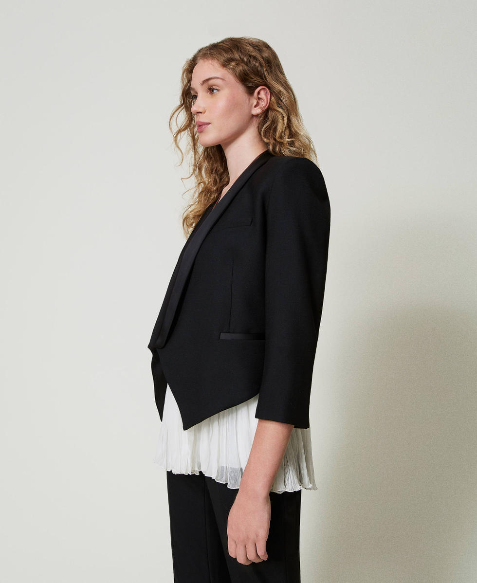 Wool blend serge blazer