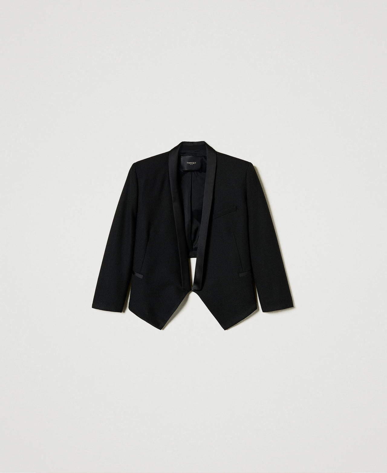 Wool blend serge blazer Black Woman 242TS2041_00006_0S