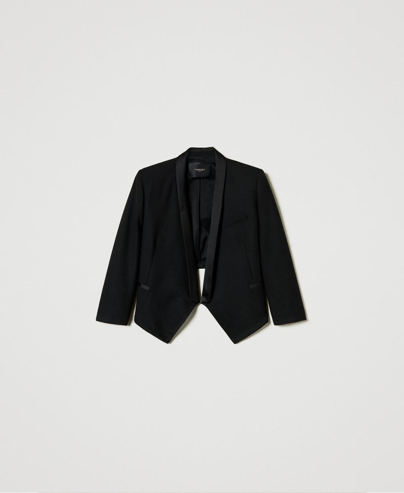 Wool blend serge blazer