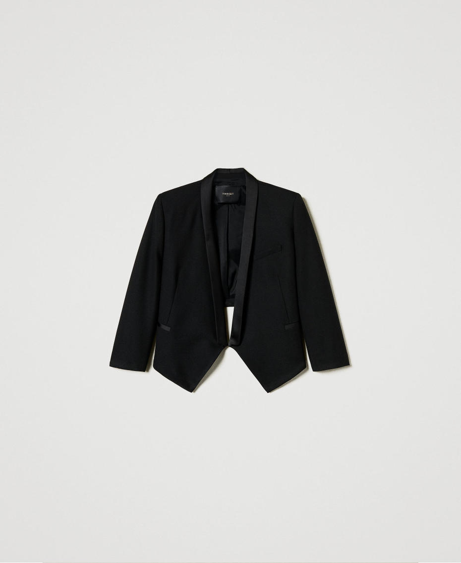 Wool blend serge blazer