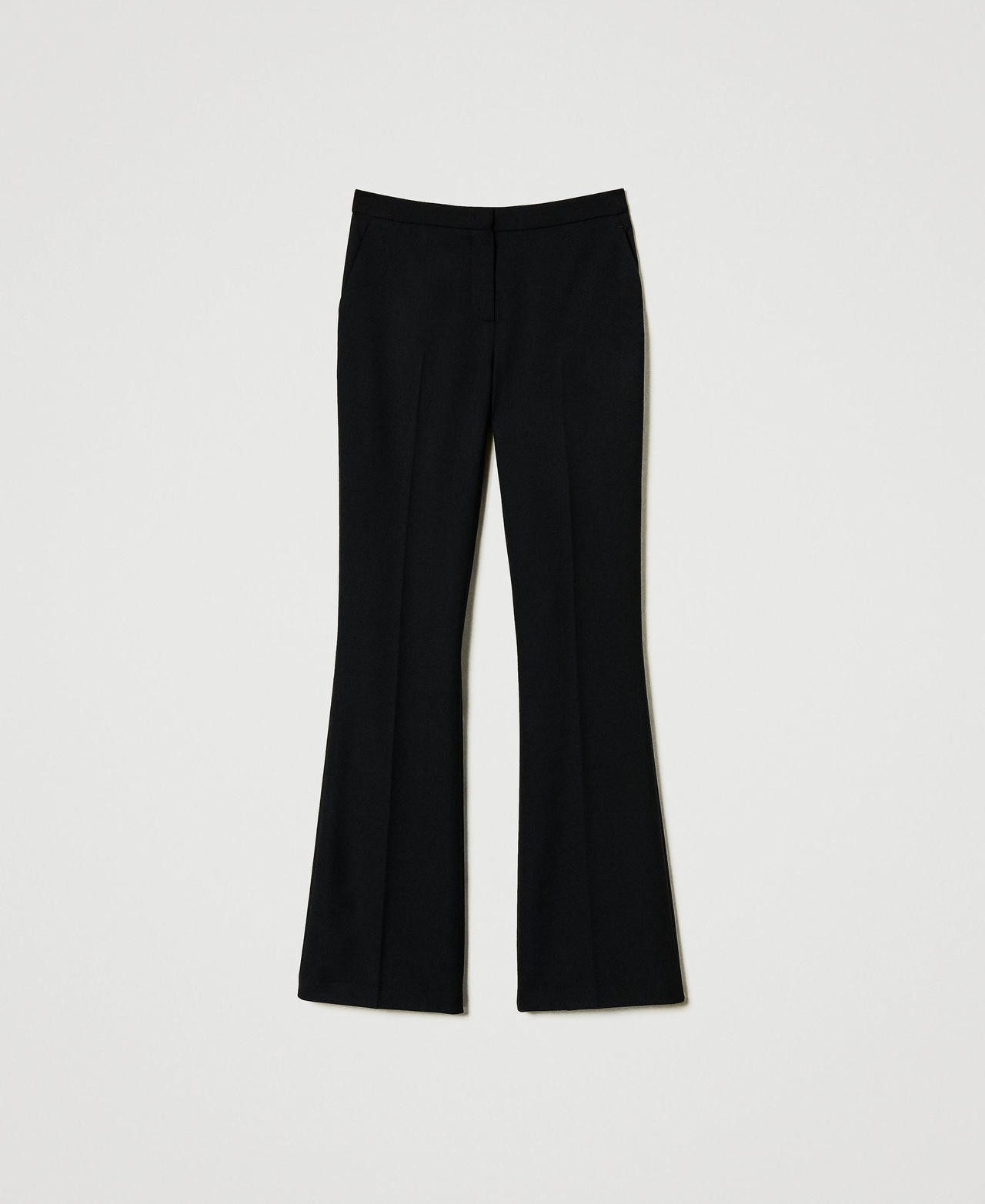 Flared wool blend serge trousers Black Woman 242TS2042_00006_0S