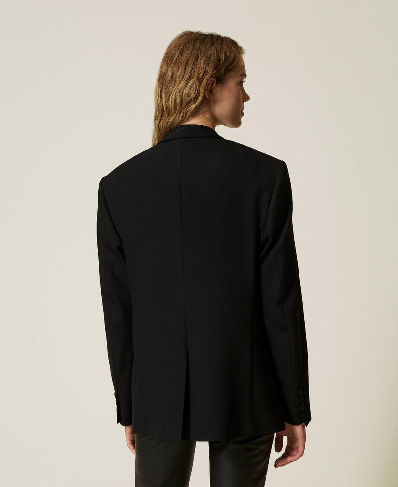 Wool blend serge blazer