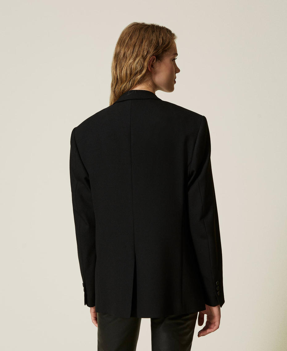 Wool blend serge blazer