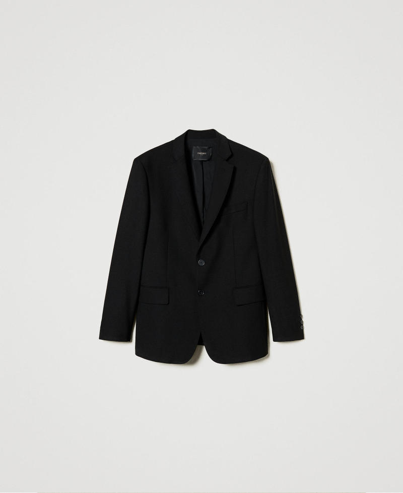 Wool blend serge blazer