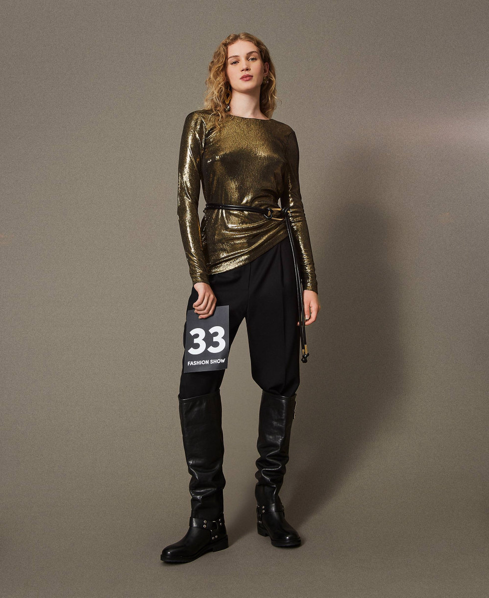Wool blend serge trousers Woman, Black | TWINSET Milano Wool blend serge trousers Woman, Black | TWINSET Milano