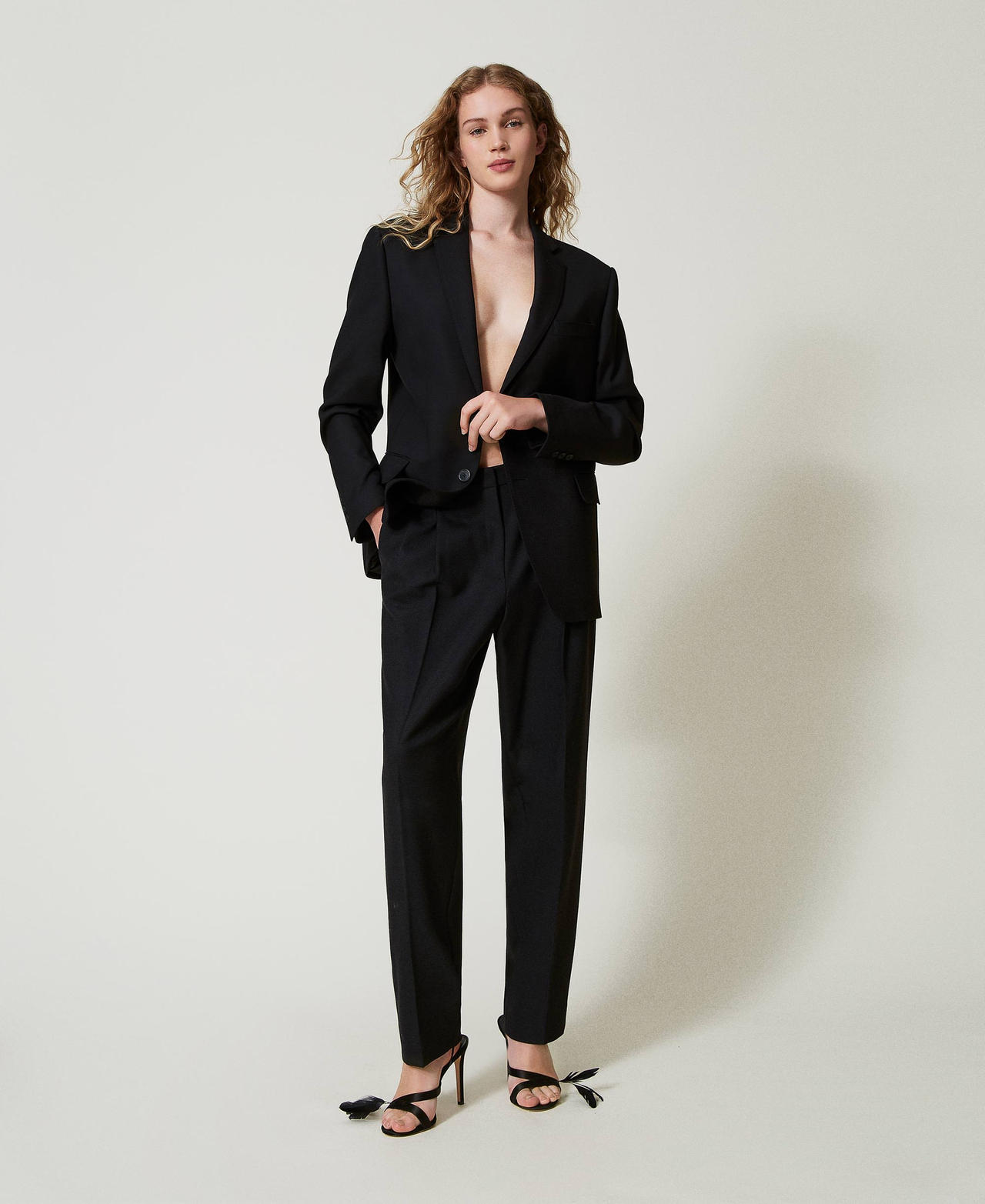 Pantaloni in serge misto lana