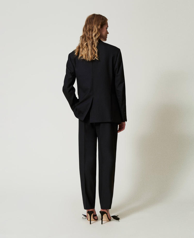 Pantaloni in serge misto lana