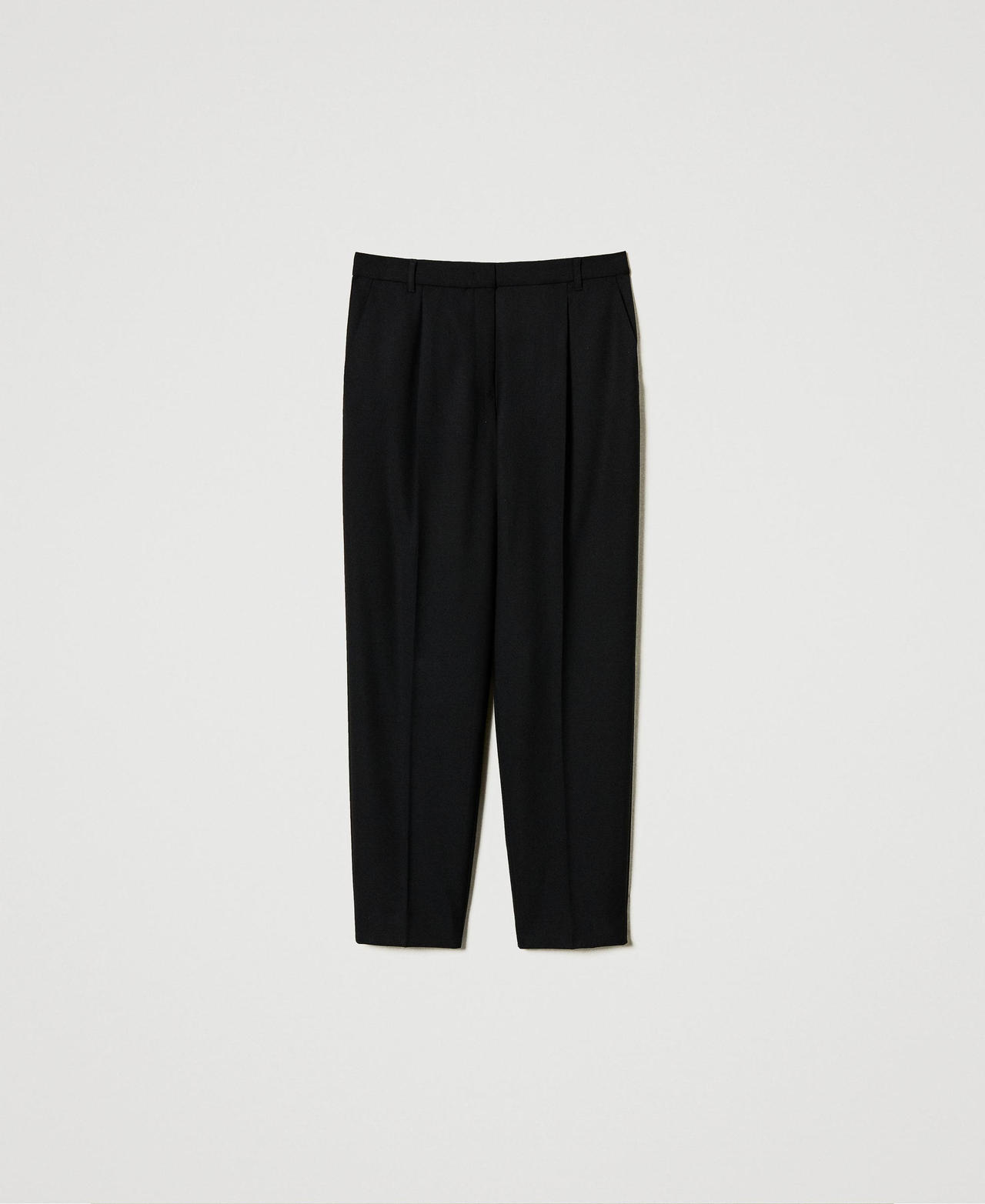 Wool blend serge trousers Black Woman 242TS2047_00006_0S