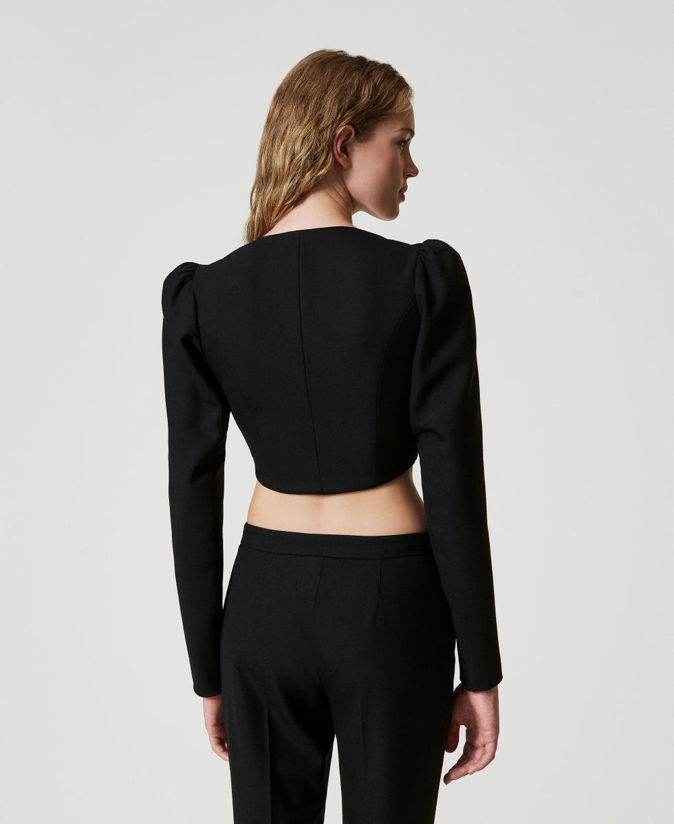 Top bustier con ricamo Donna, Nero | TWINSET Milano