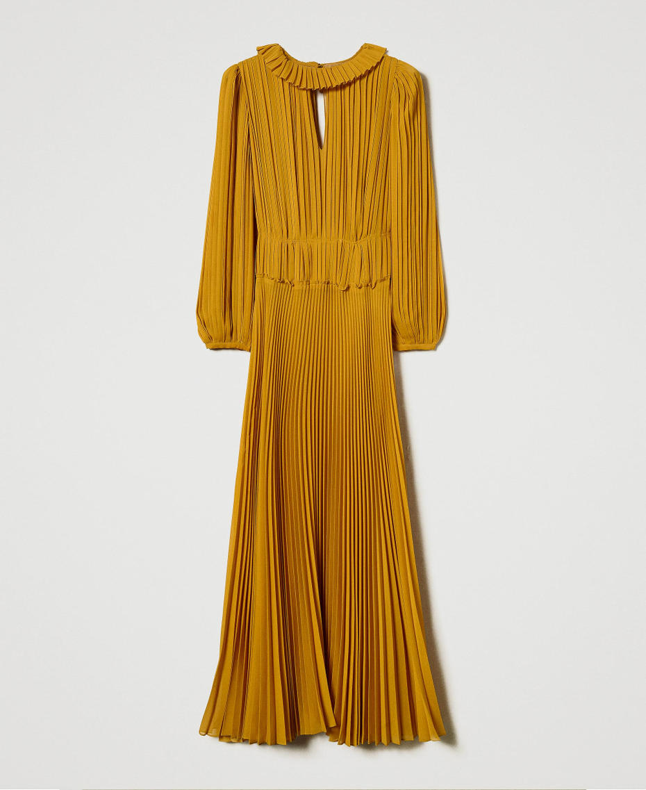 Long pleated georgette dress