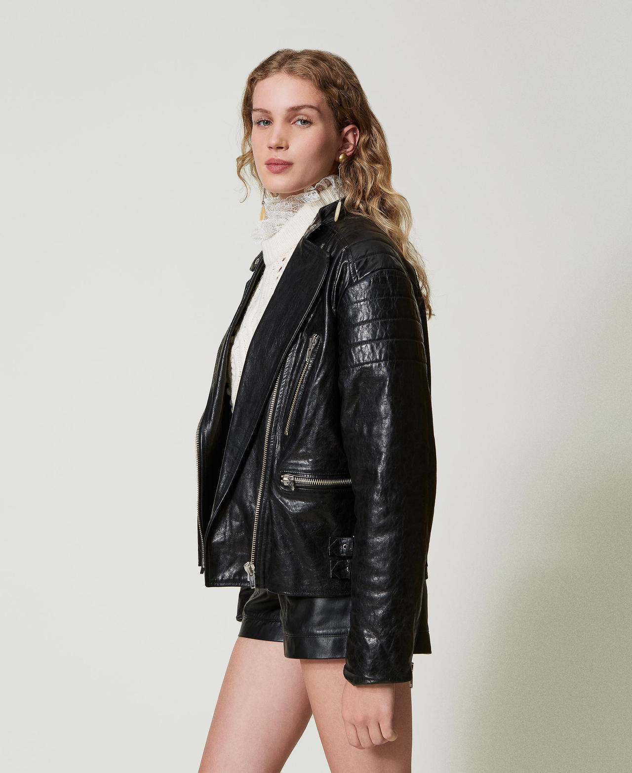 Giacca biker 'Fairfax' in pelle