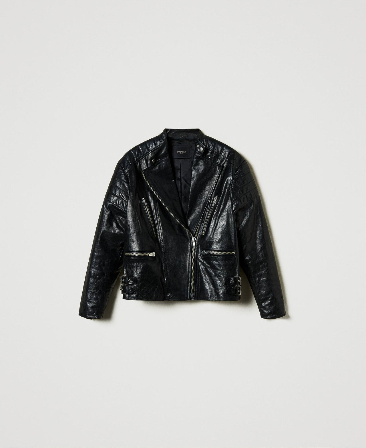 Scee by twin set Giacca biker 'Fairfax' in pelle