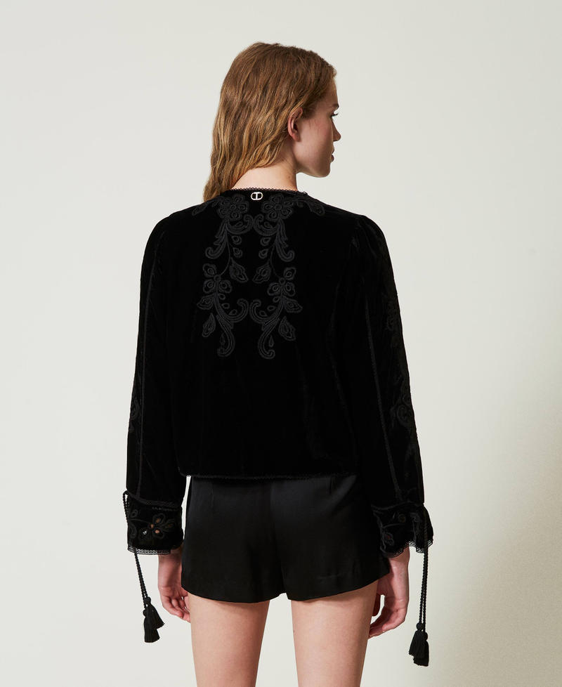 Velvet jacket with embroidery
