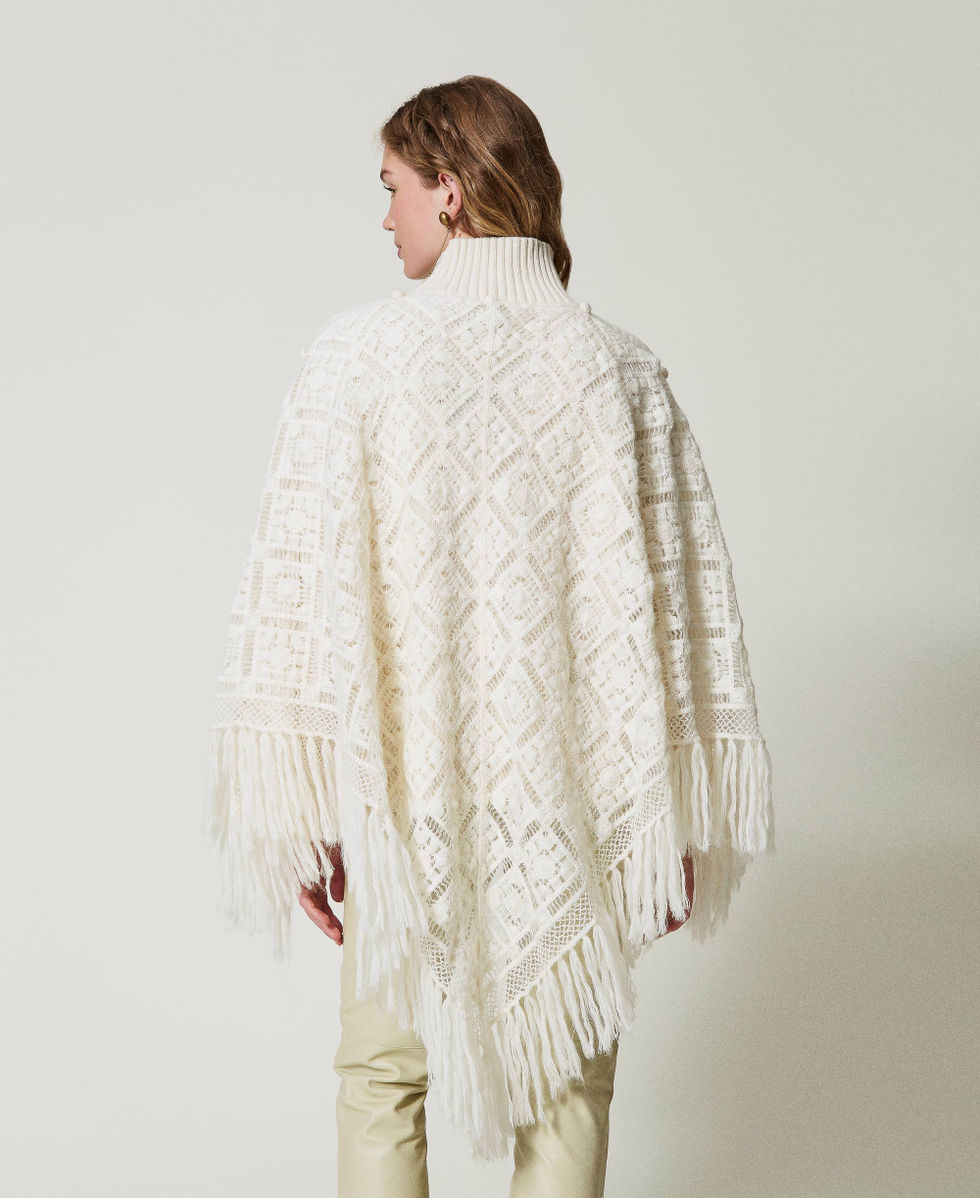 Wool blend maxi jumper with stole